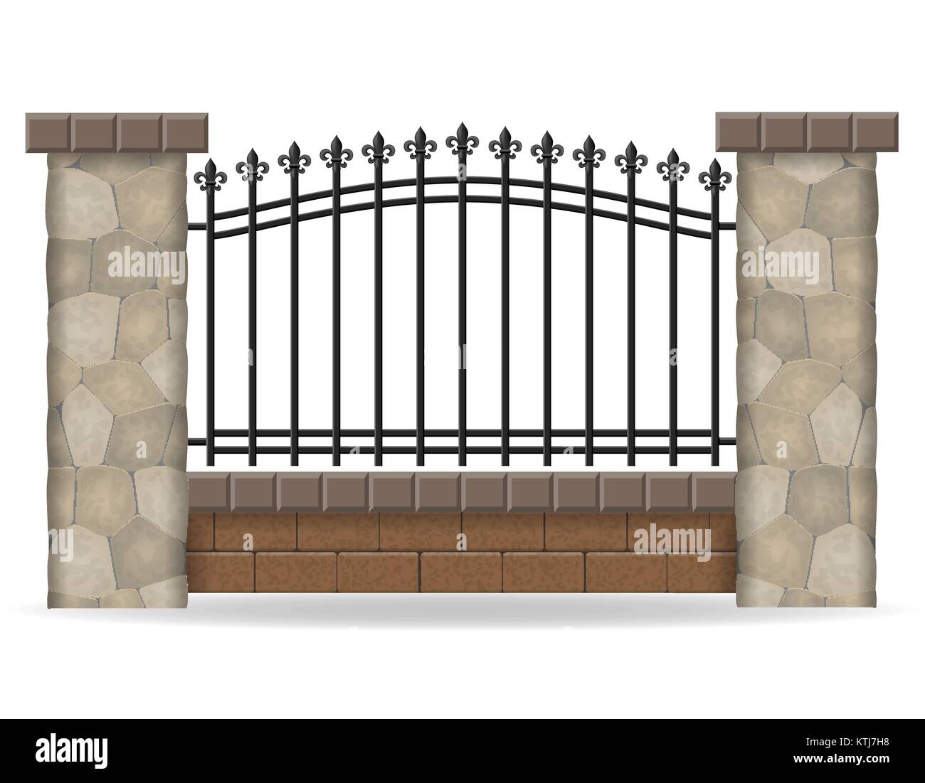 stone fence vector illustration isolated on white background Stock
