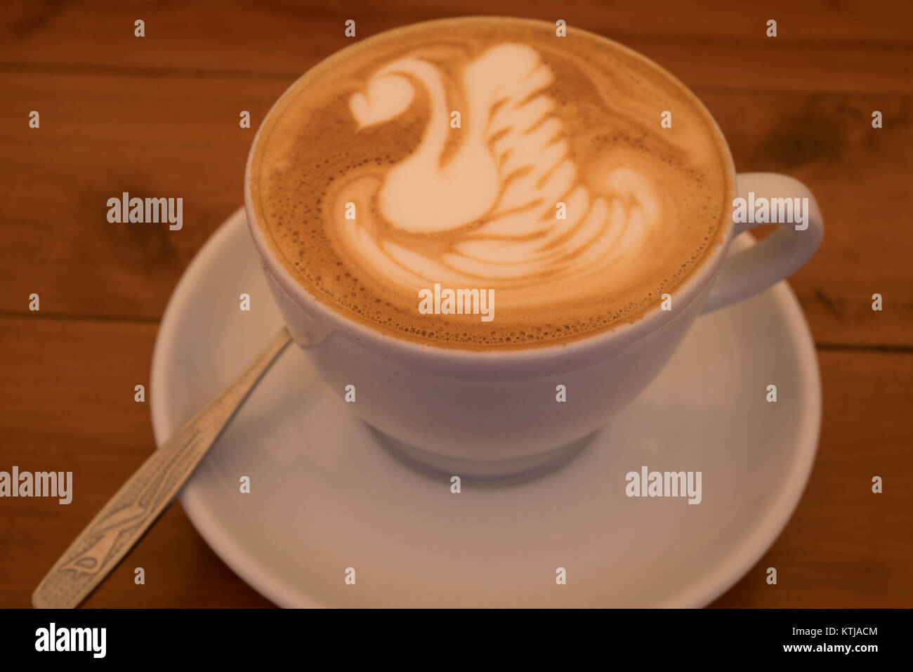 latte art swan Stock Photo