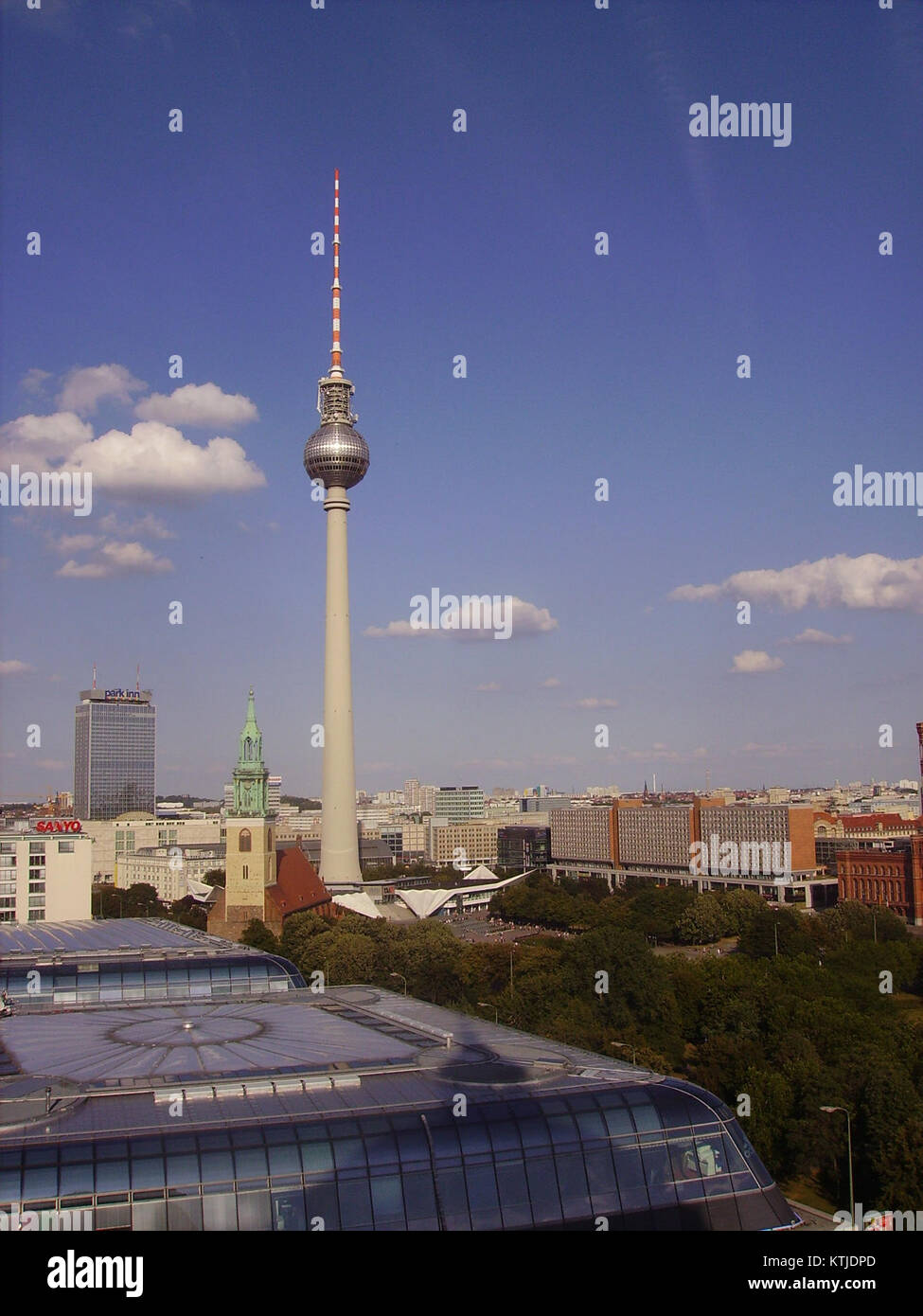 The Berlin TV-tower (Fernsehturm) of 368 meters high in Berlin
