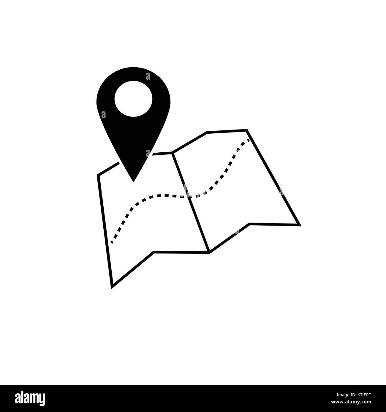 Vector of map pointer icon. GPS location symbol. Flat design style. Stock Vector