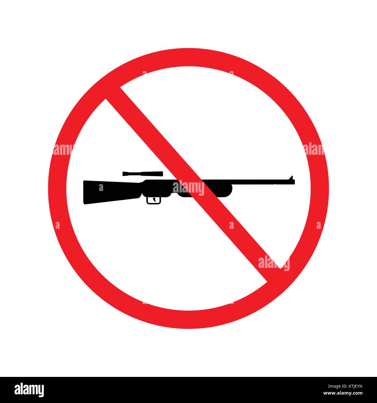 Vector, illustrator of no gun weapon sign. No weapons allowed sign. Stock Vector