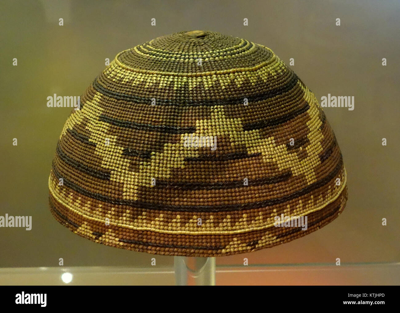 Basket hat, Yurok, c. 1900, conifer root, woodwardia fern Oakland