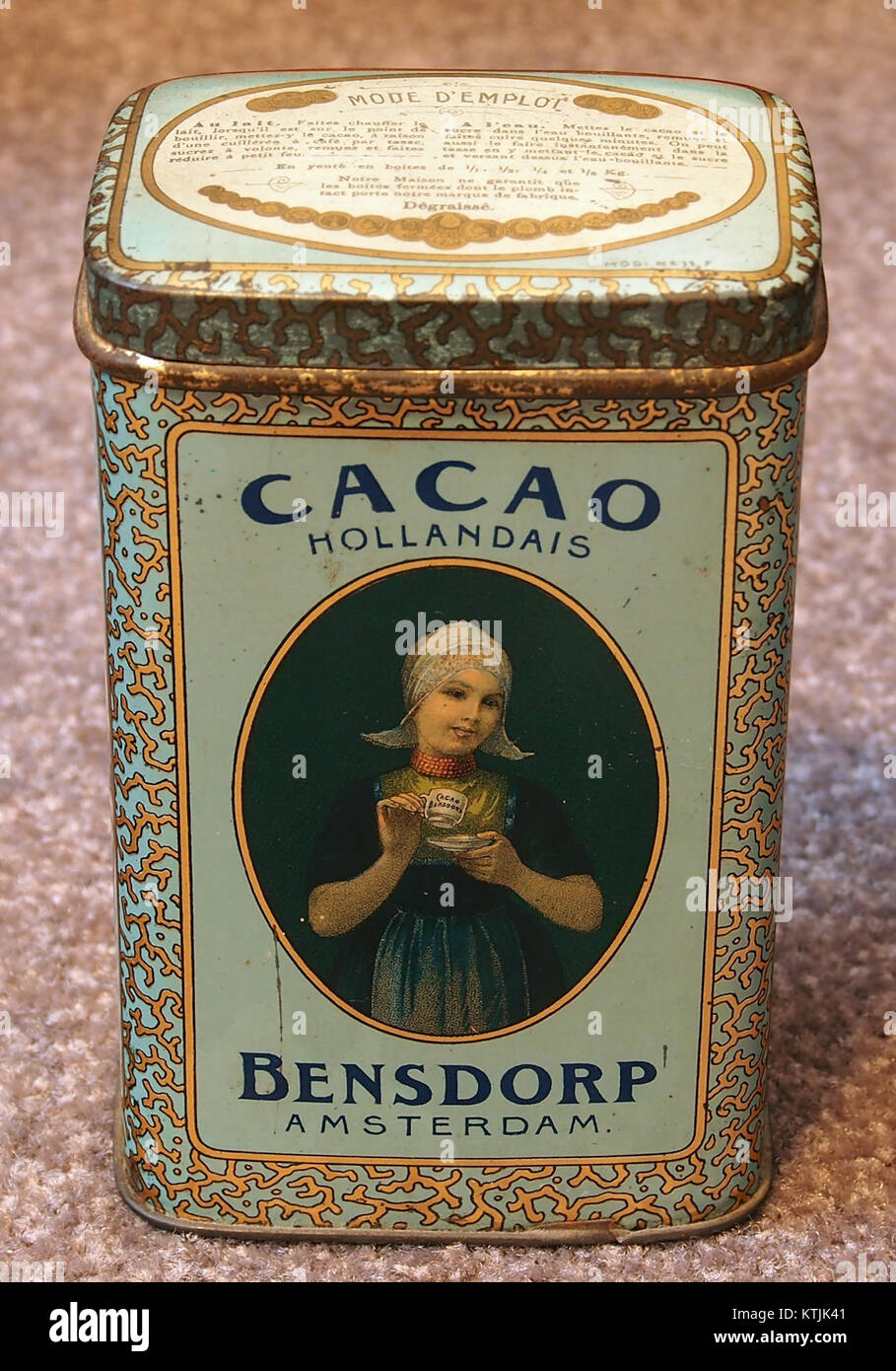 Bensdorp cacao hollandais blikje, foto 1, voorkant Stock Photo