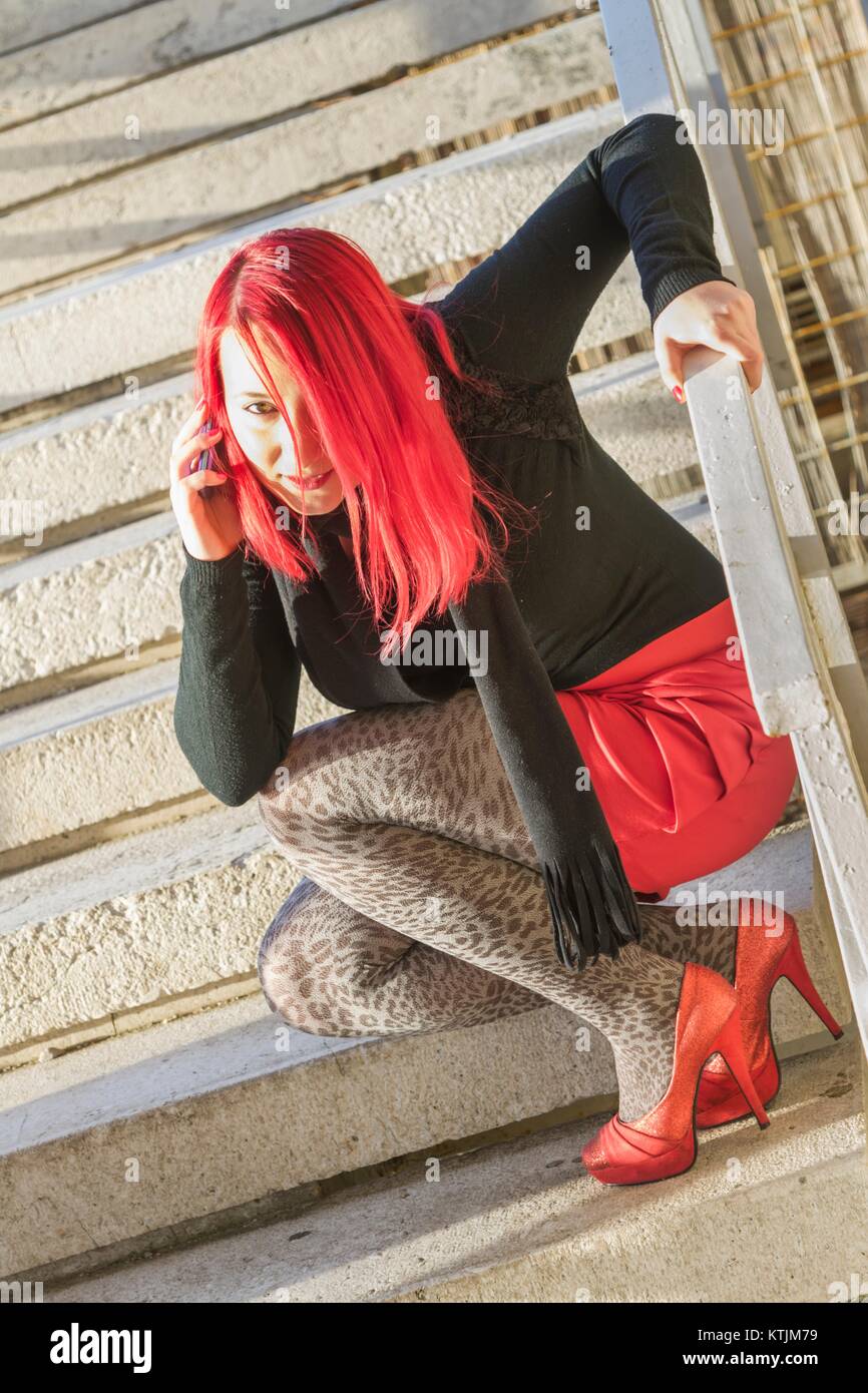 Feminine tightsaddict tightsaddicted Stock Photo