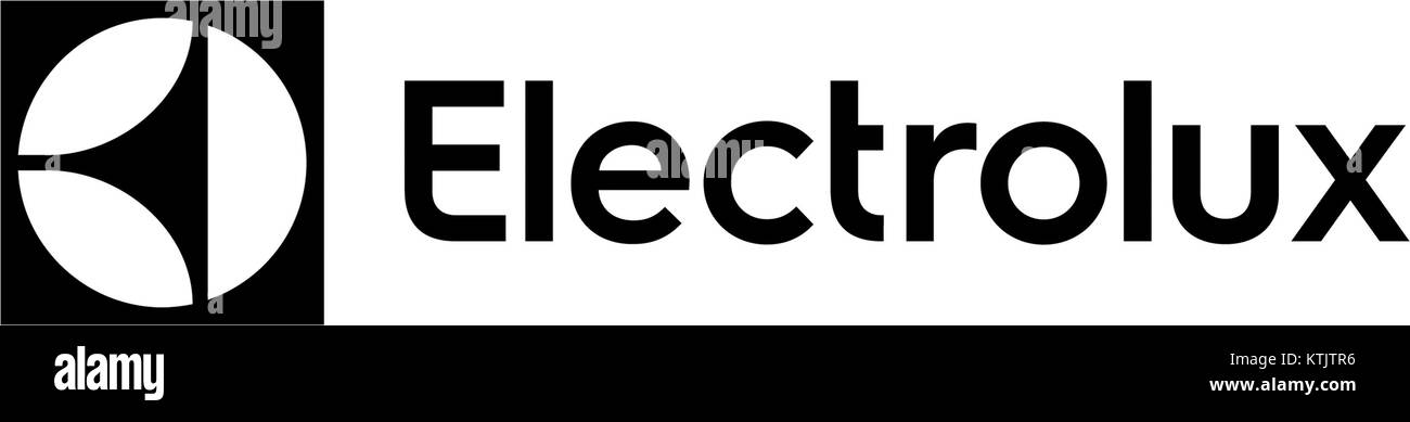 The Electrolux logo in master black RGB reflects the brand's identity, showcasing a sleek and modern design typical of global household appliance companies. It symbolizes the company's commitment to innovation and quality in home appliances. Stock Photo