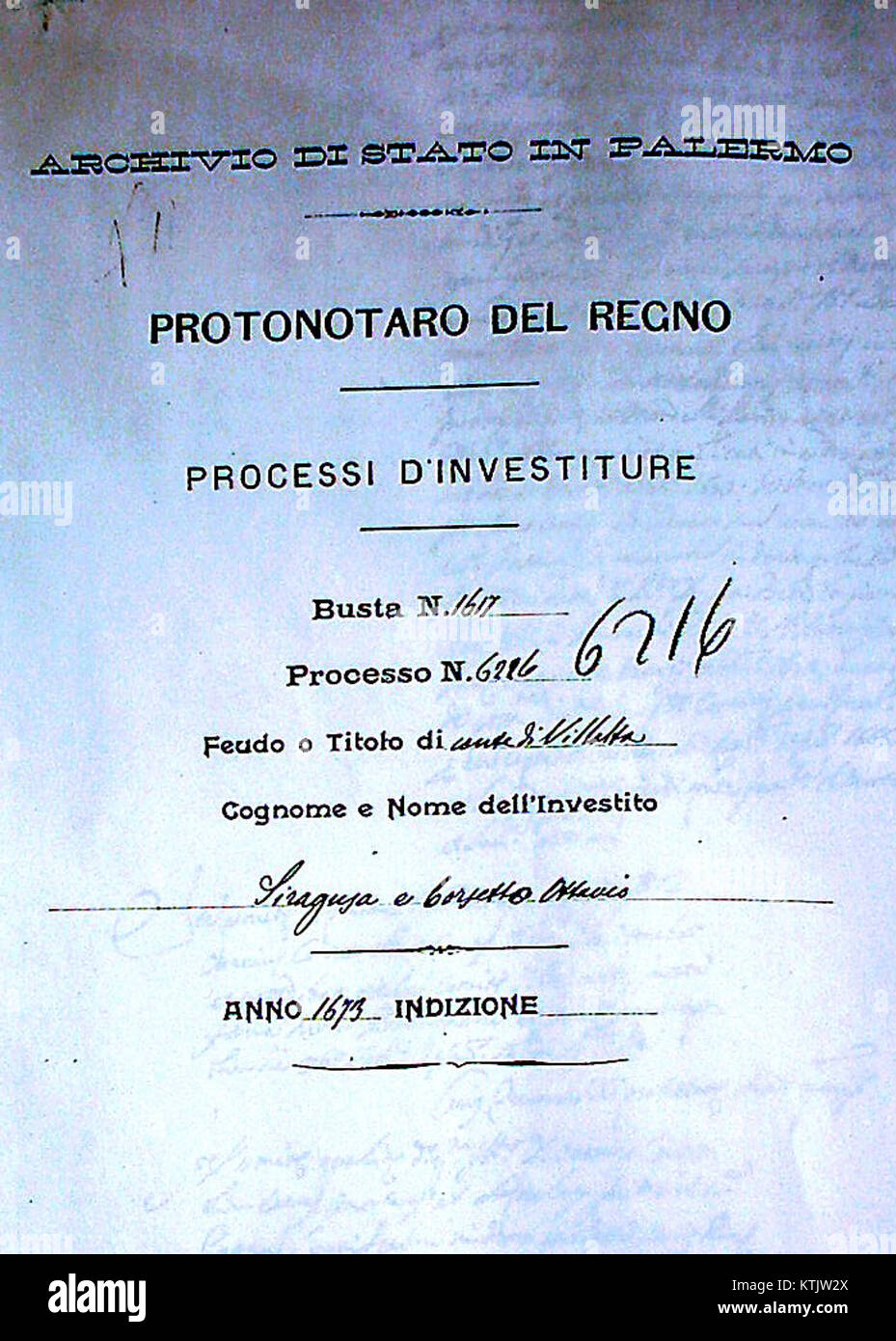 Fondo Protonotaro Investitur von 0ttavio Siracusa Corsetto Stock Photo