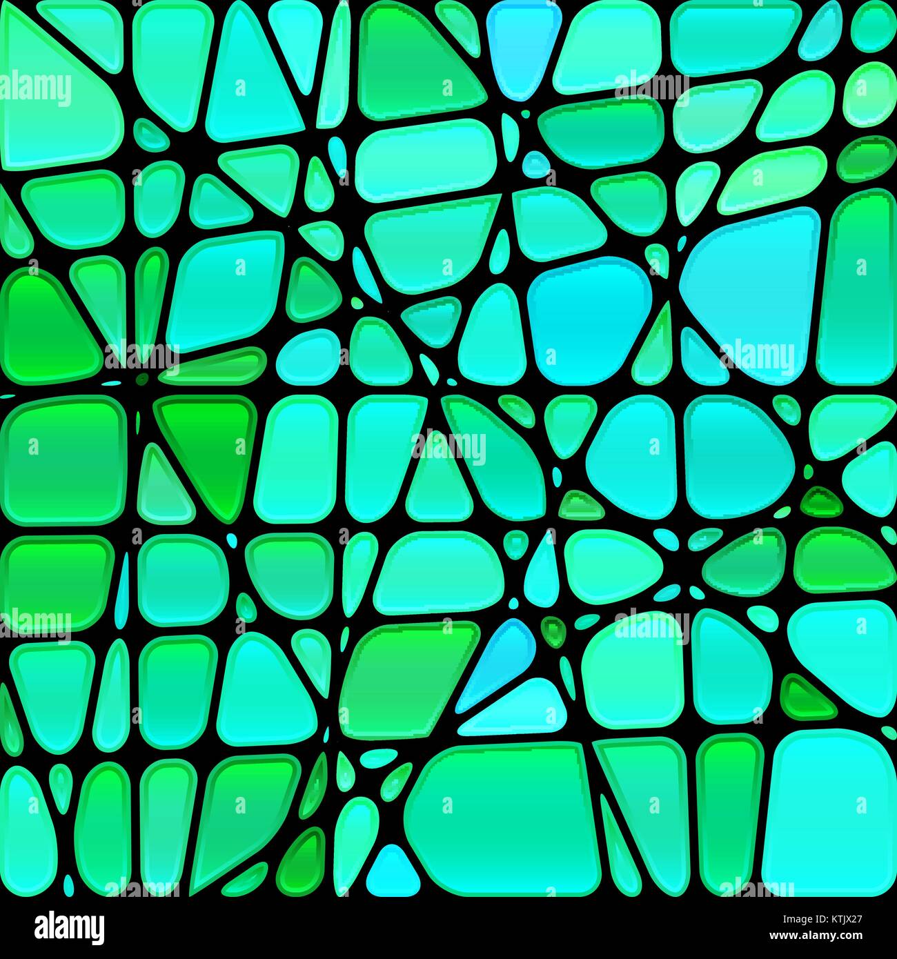 abstract vector stained-glass mosaic background - green and blue Stock ...