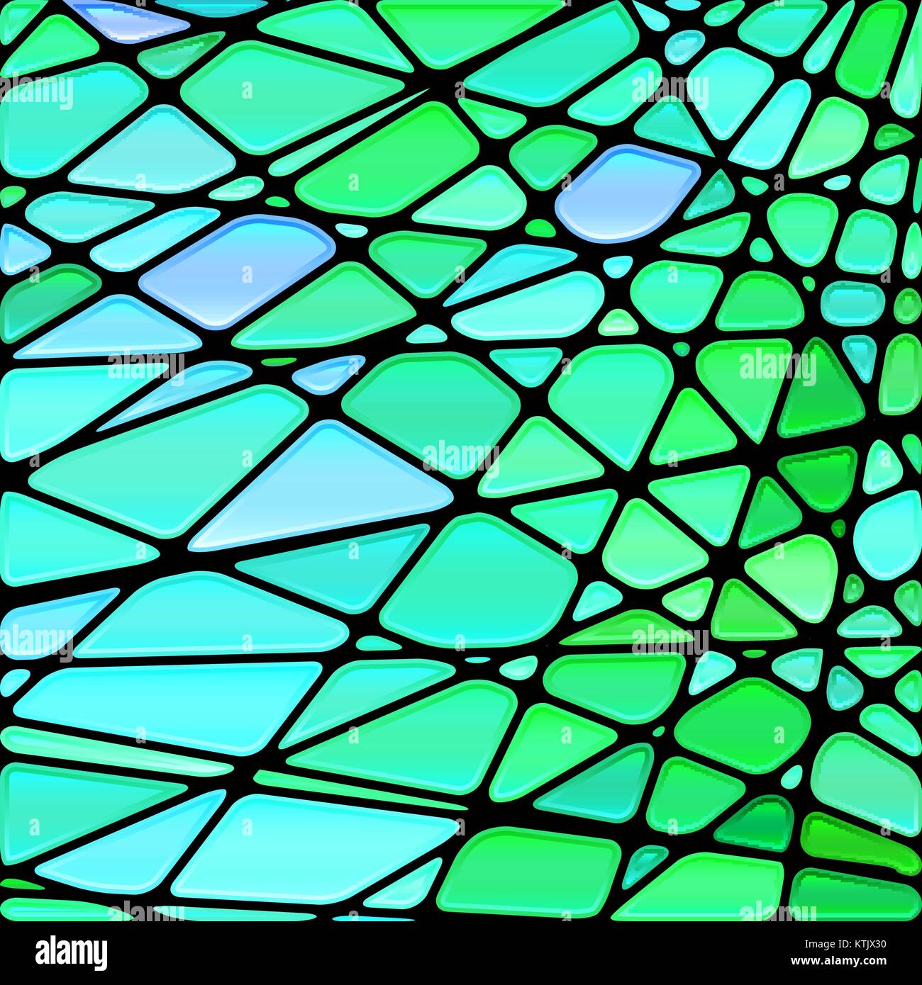 abstract vector stained-glass mosaic background - green and blue Stock ...