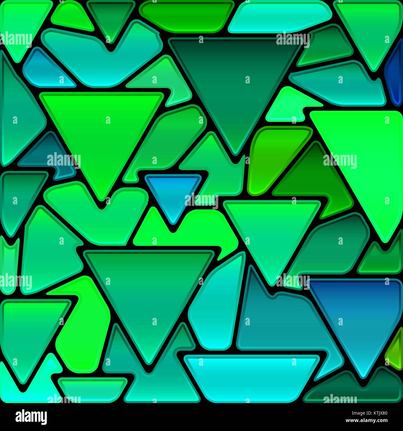 abstract vector stained-glass mosaic background - green and blue ...