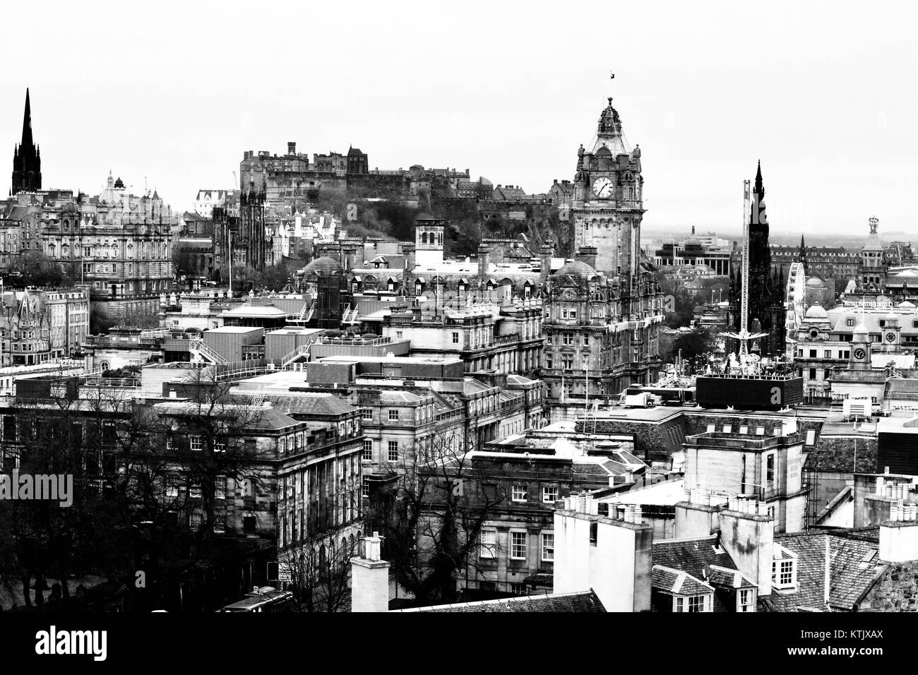 Edinburgh sunset skyline Black and White Stock Photos & Images Alamy