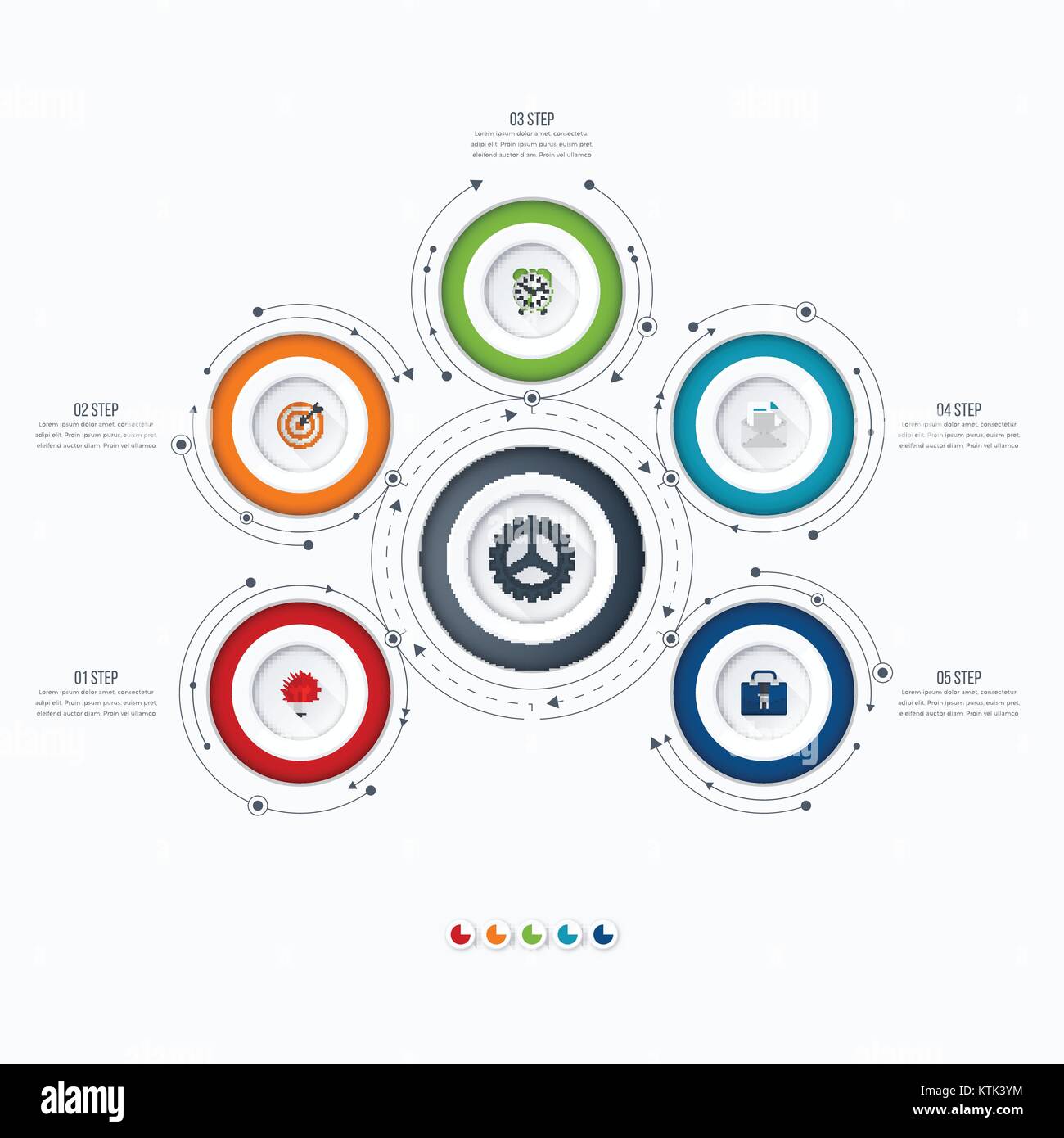 Infographics template 5 options with circle Stock Vector Image & Art ...