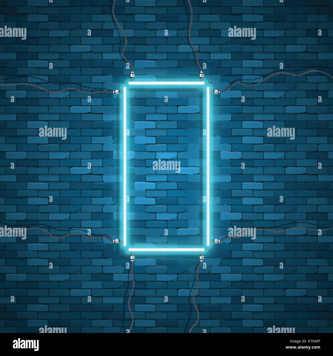 Blue abstract neon square shape Stock Vector Image & Art - Alamy