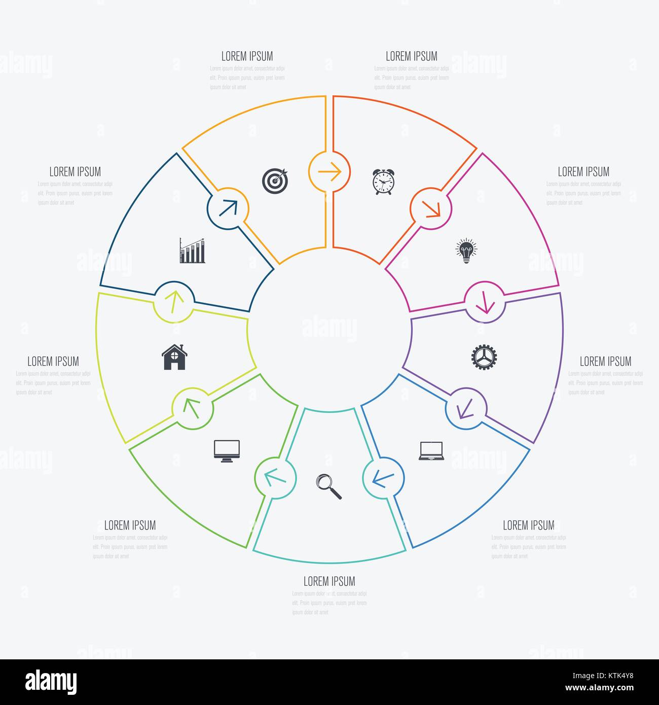 Infographics template 9 options with circle Stock Vector Image & Art ...
