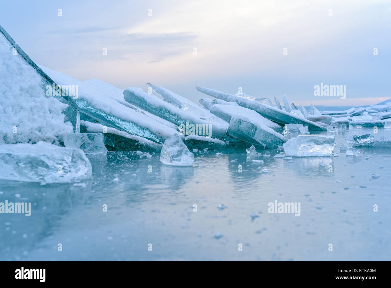 Floating cracked ice sheets Stock Photo Alamy