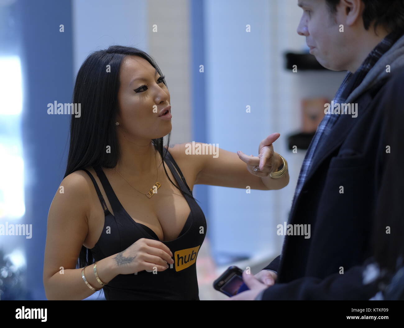 Asa Akira Pornhub - Asa Akira at the Pornhub popup in SoHo Featuring: Asa Akira ...