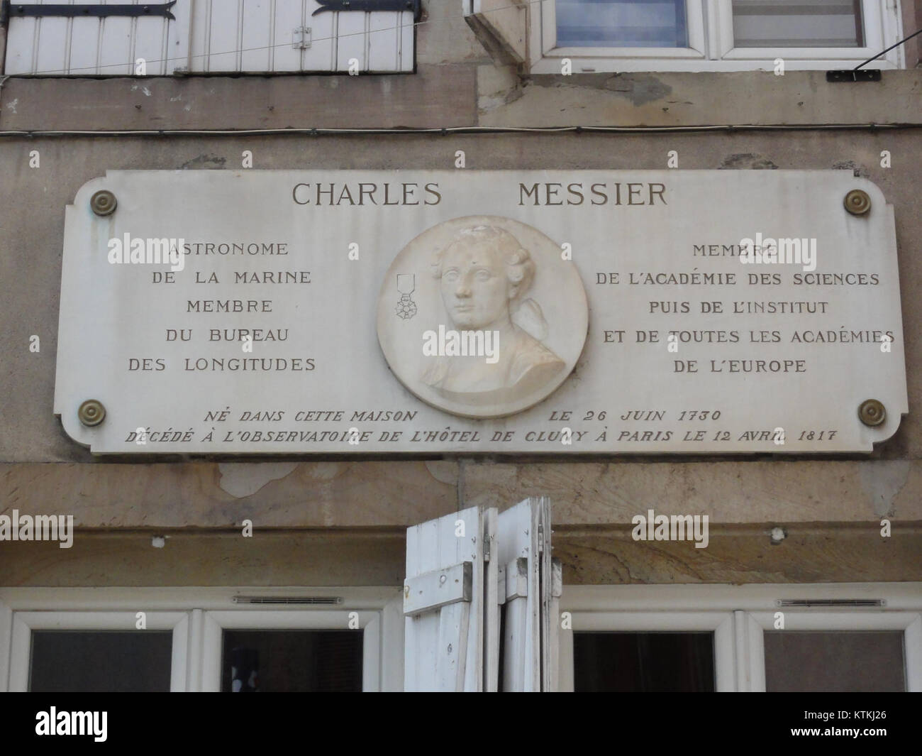 Badonviller (M et M) maison Charles Messier, plaque Stock Photo