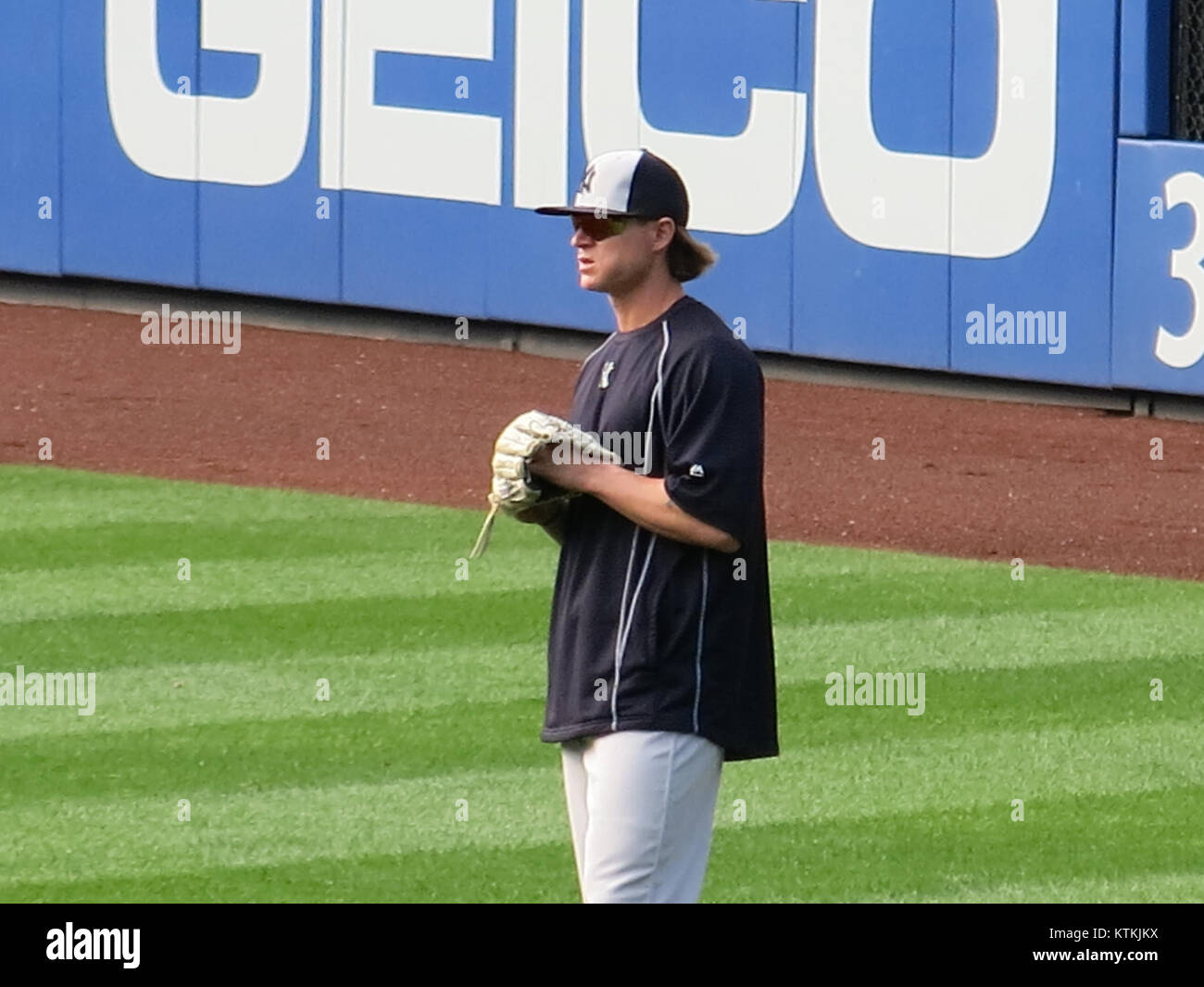 Ben Gamel, a professional baseball player, is pictured during a game on August 2, 2016, showcasing his performance for the Seattle Mariners in the MLB. Stock Photo