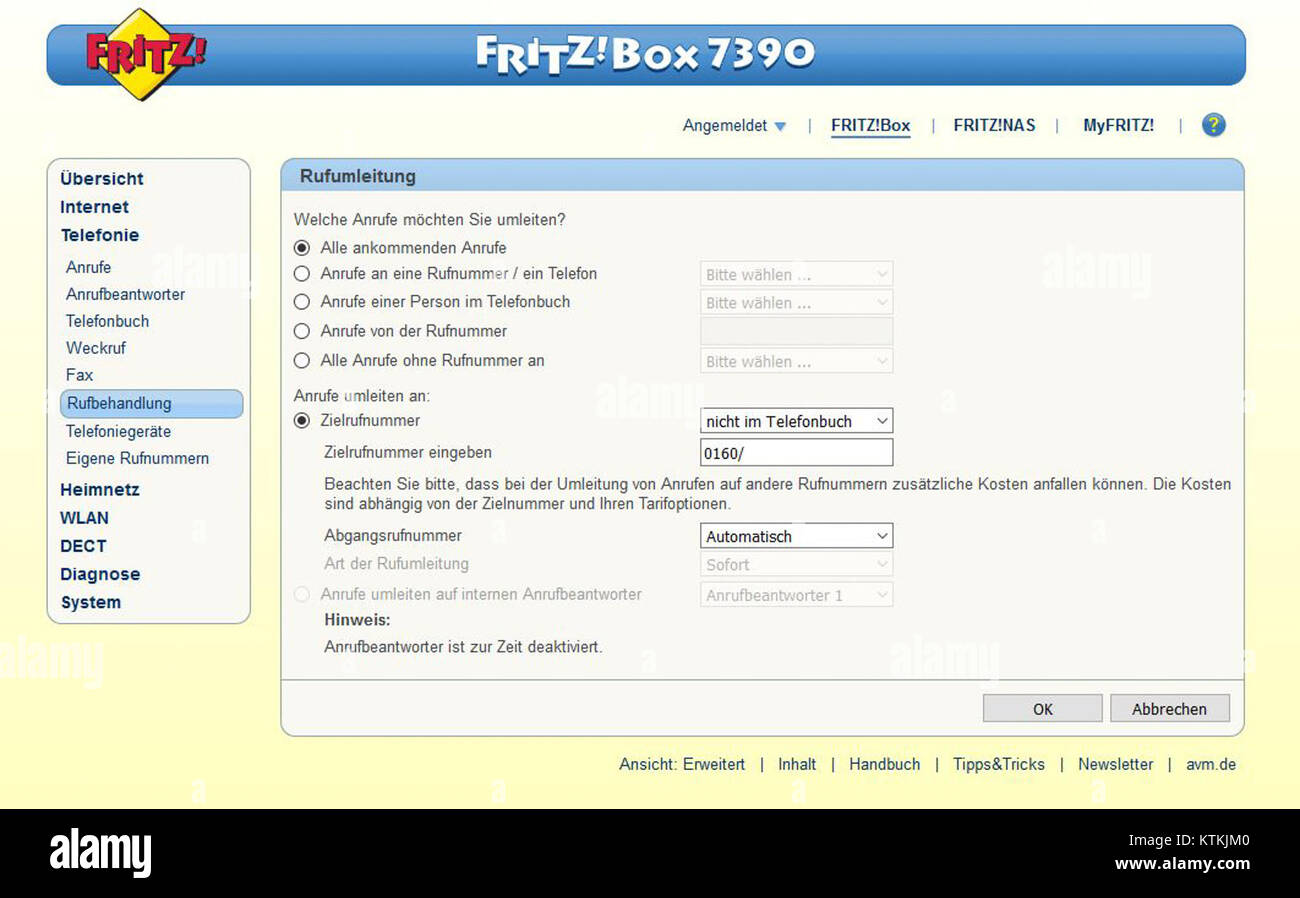 The Fritzbox Interface Telefonie refers to the telecommunications ...