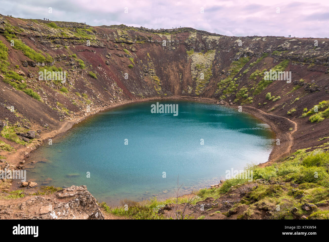 View of Crater in Iceland Stock Photo