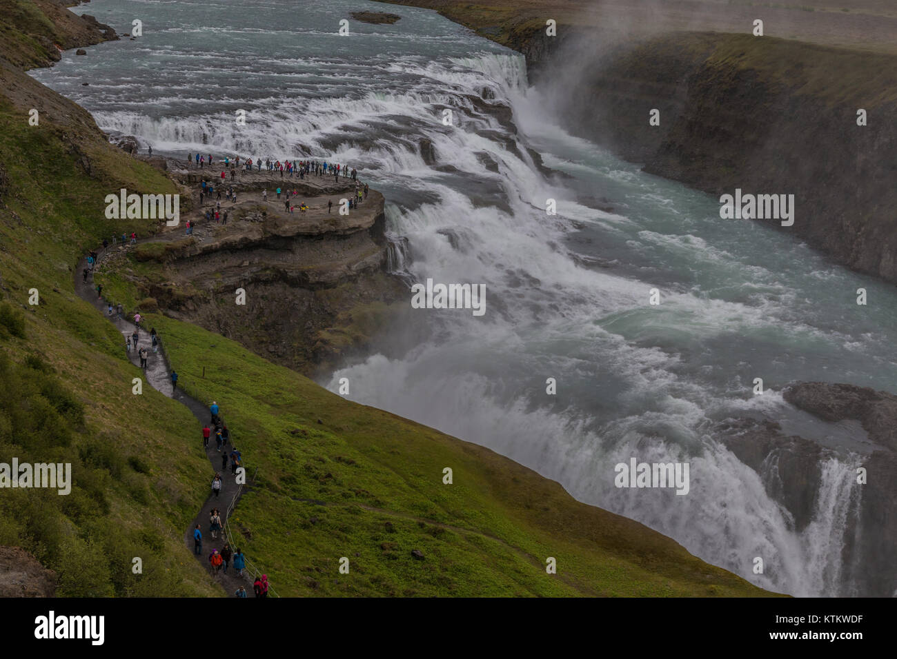 View of Gulfoss waterfall Stock Photo