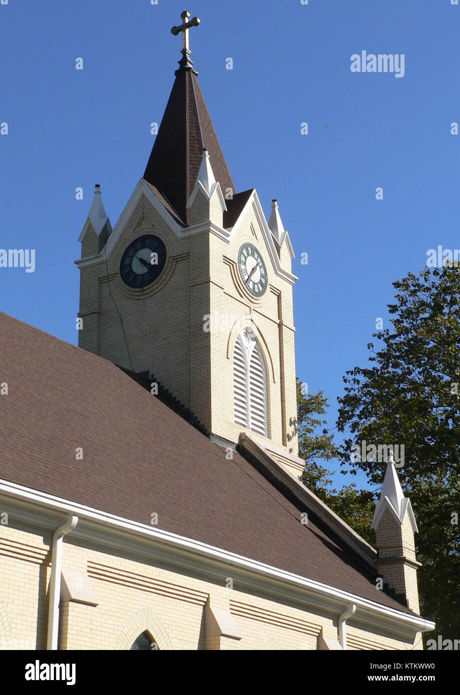 Assumption Church (Dwight, Nebraska) steeple from NW 1 Stock Photo Alamy