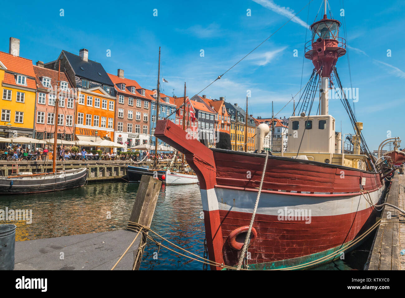 View of Nyhavn in Copenhagen Stock Photo