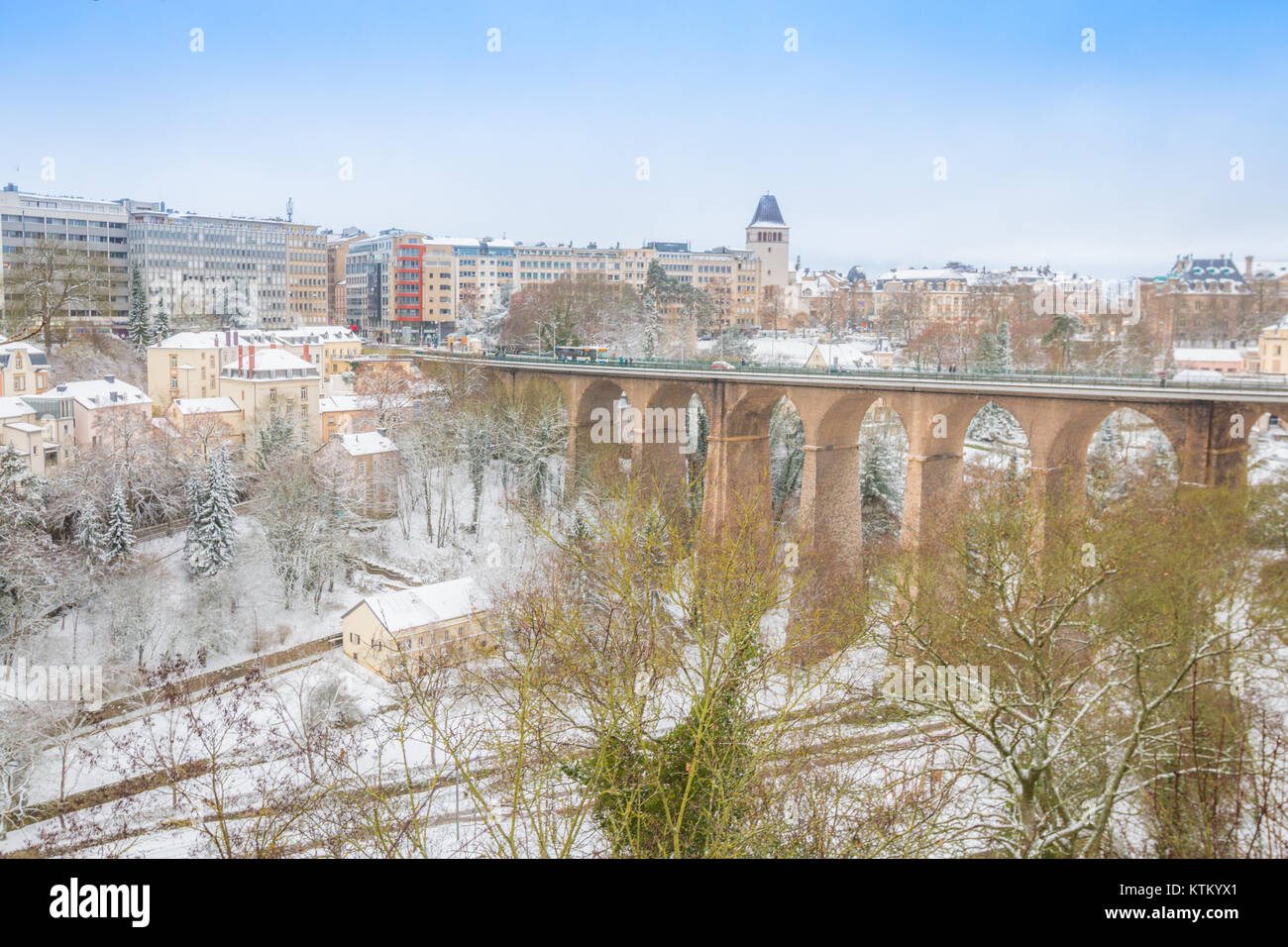 Luxembourg city during winter Stock Photo