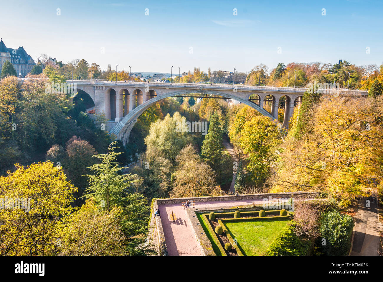 Luxembourg city Adolphe bridge Stock Photo