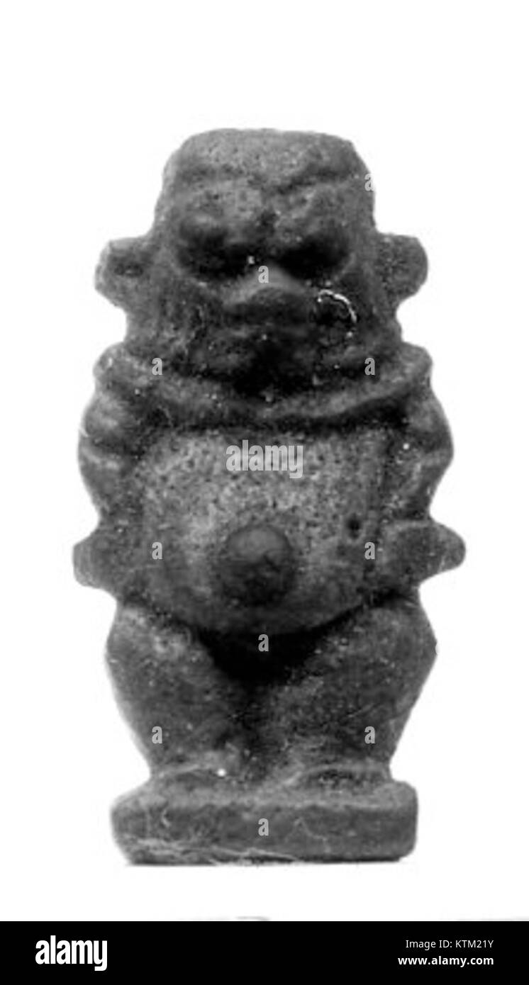The Bes amulet (MET 89.2.337 acc) is an ancient Egyptian artifact depicting the dwarf god Bes, known for his protective and benevolent qualities. The amulet offers insights into Egyptian religious practices and artistry. Stock Photo