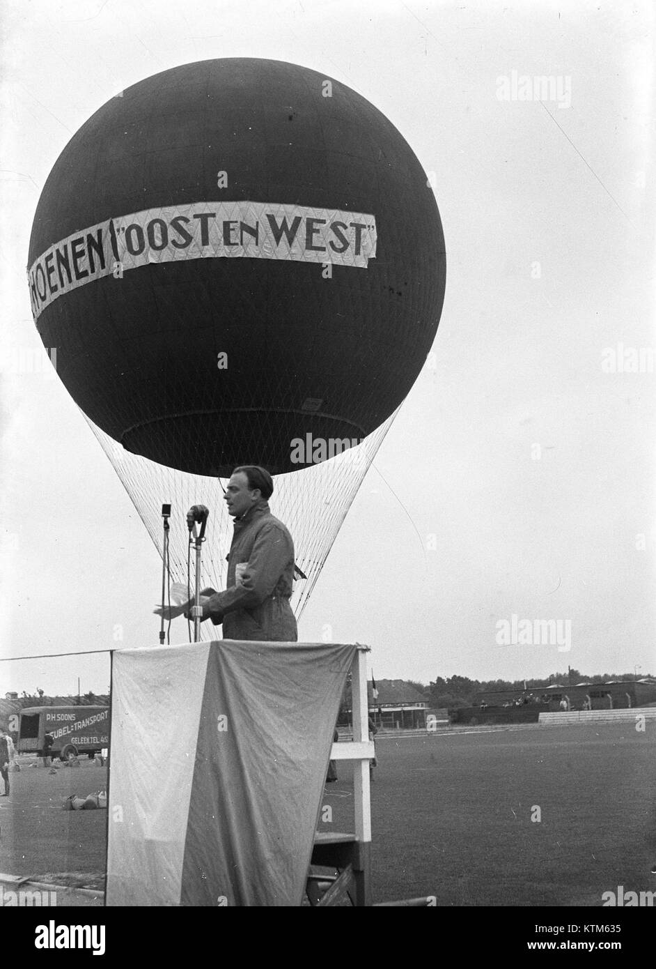 Hot air balloon ascents over East and West, image number 902 3892. Stock Photo