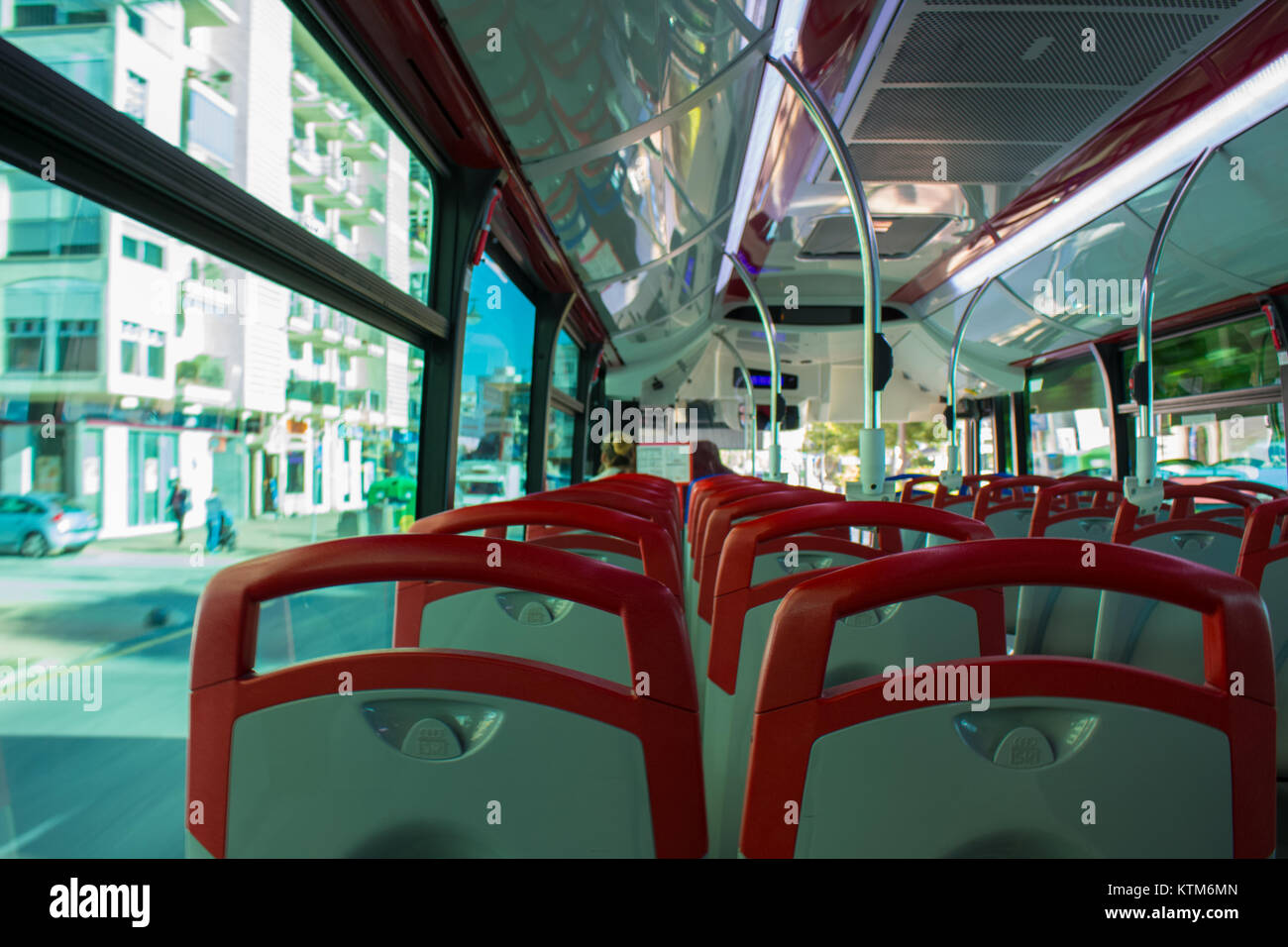 Bus. Inside the bus. Estepona Marbella. Costa del Sol, Andalusia