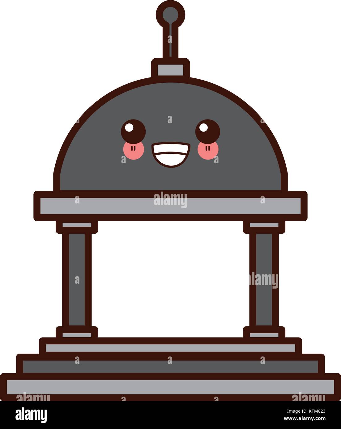 Greek Building Symbol Cute Kawaii Cartoon Vector Illustration Stock Vector Image Art Alamy