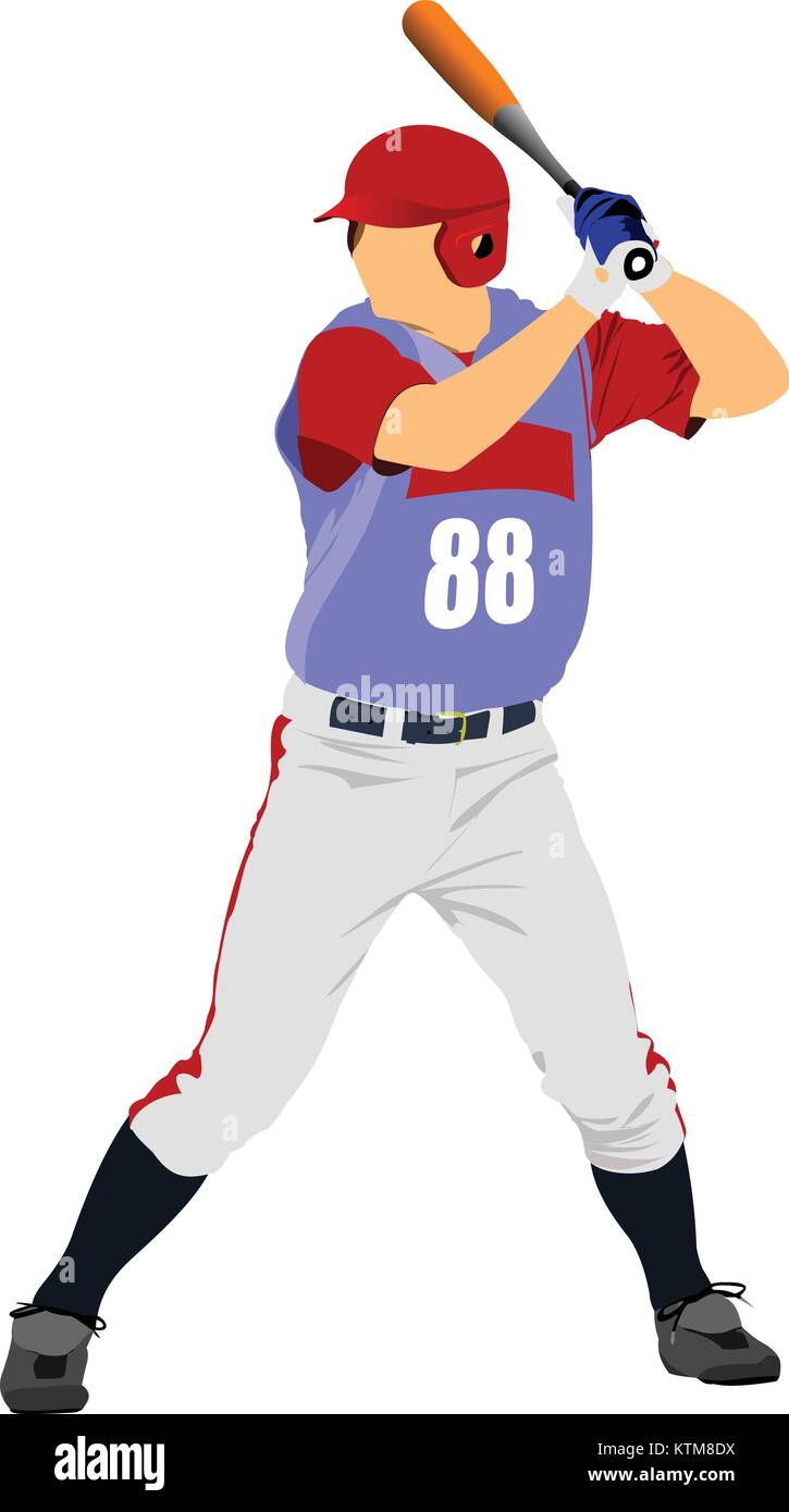 Baseball player. Vector illustration Stock Vector