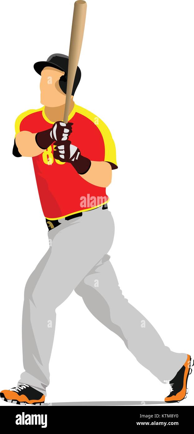 Baseball player. Vector illustration Stock Vector
