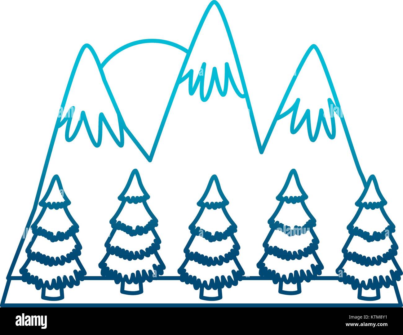 Mountains and forest landscape icon vector illustration Stock Vector ...