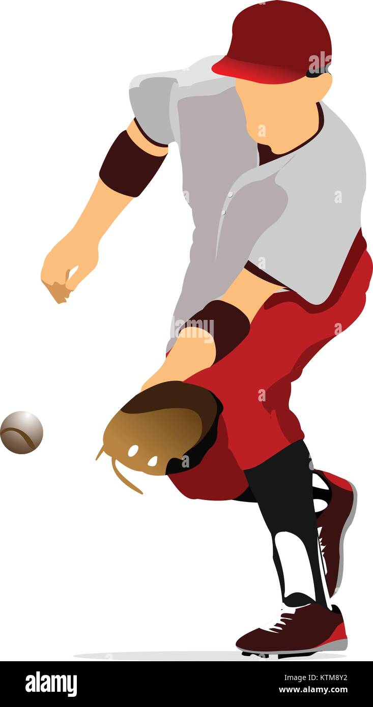 Baseball player. Vector illustration Stock Vector