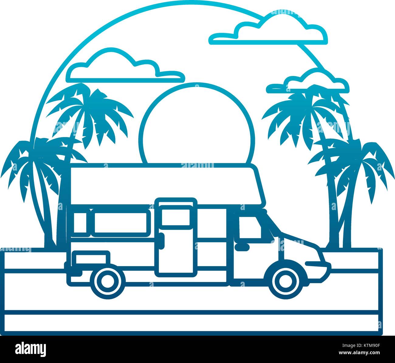Caravan on wheels Stock Vector Images - Alamy