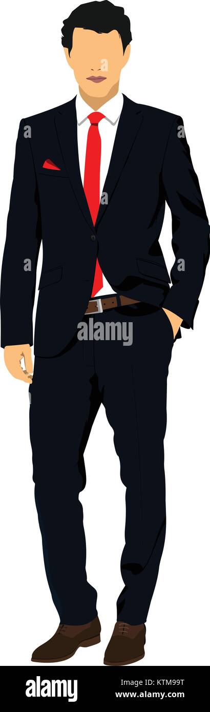 Handsome young man. Businessman. Vector illustration Stock Vector Image ...