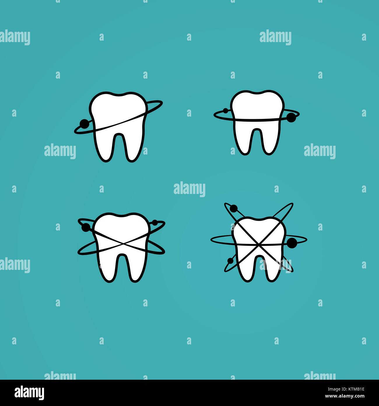 Set of teeth icons with orbits around Stock Vector Image & Art - Alamy