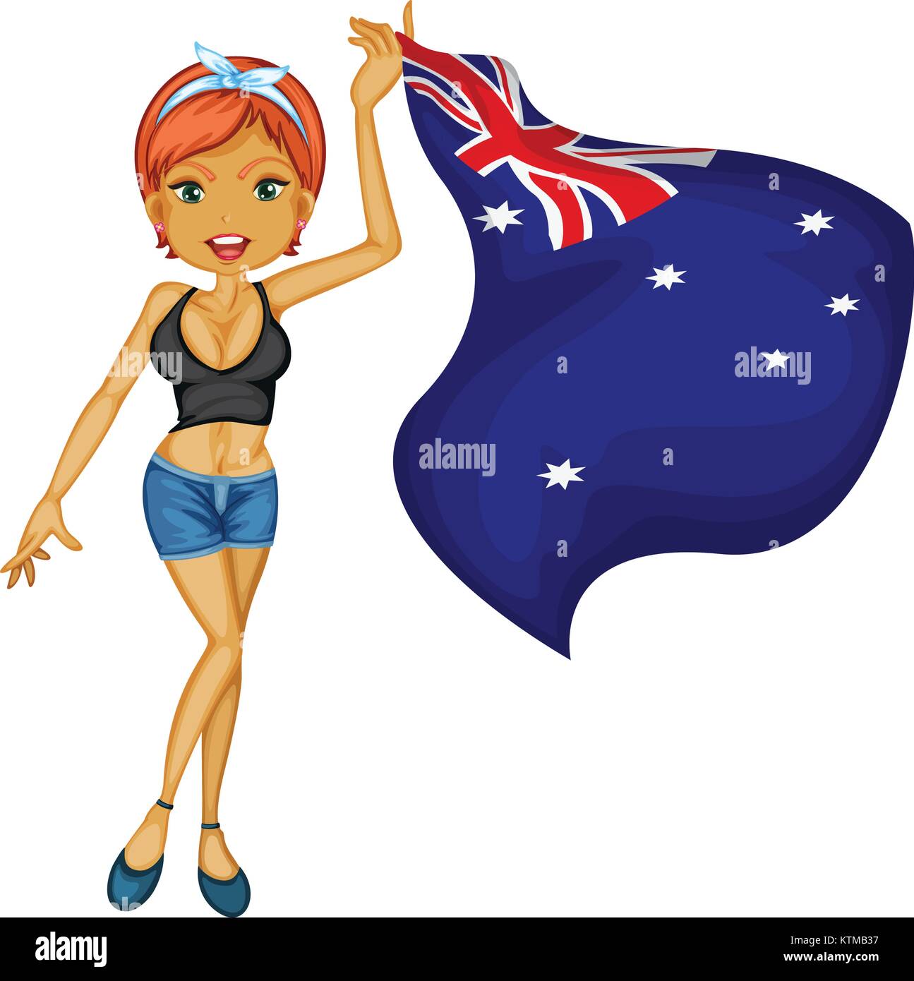 illustration of woman with australian flag Stock Vector Image & Art - Alamy
