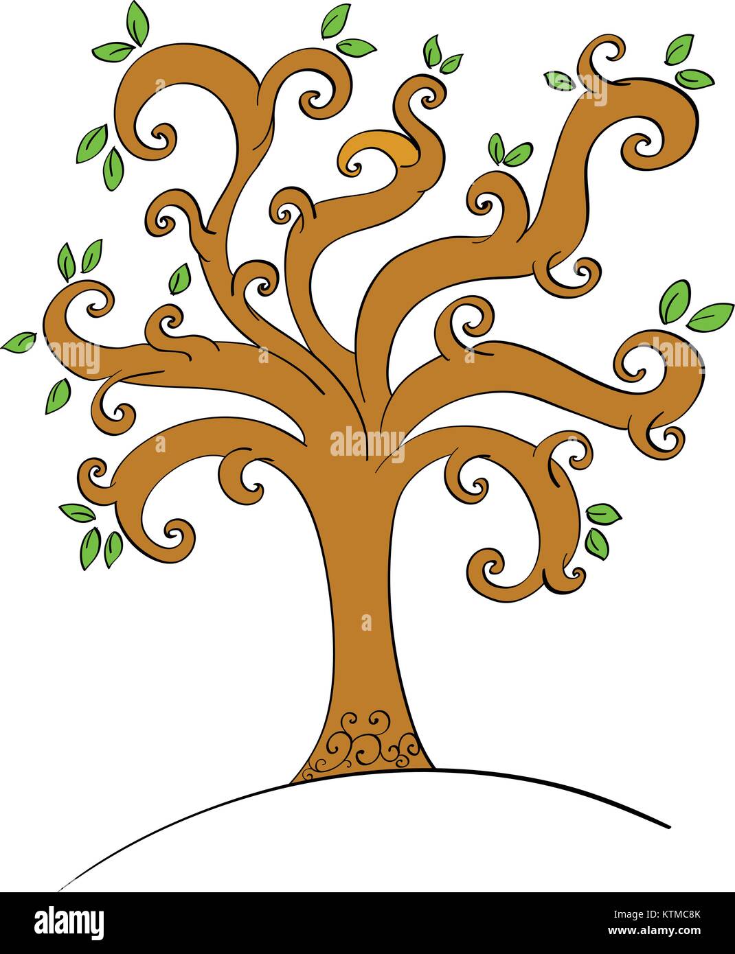 Illustration of a tree with leaves Stock Vector Image & Art - Alamy