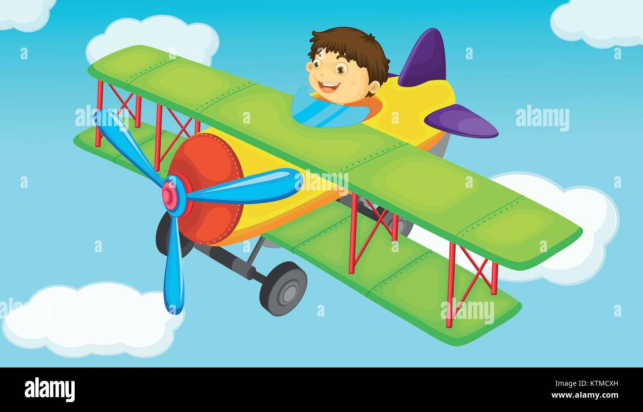 plane on a blue sky background Stock Vector Image & Art - Alamy
