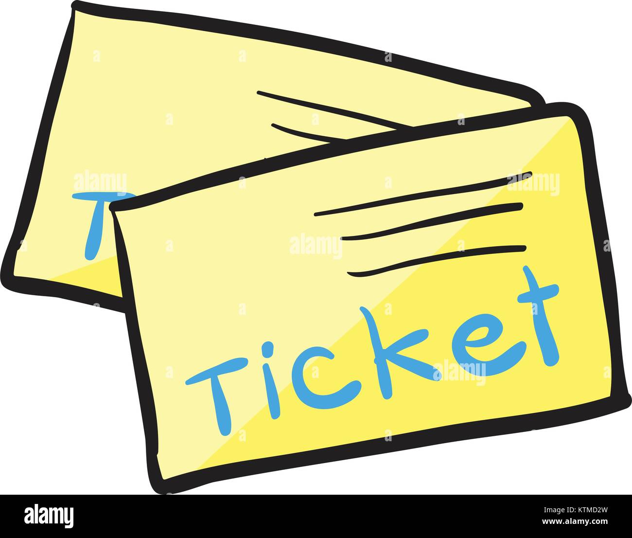 illustration of two tickets on a white background Stock Vector