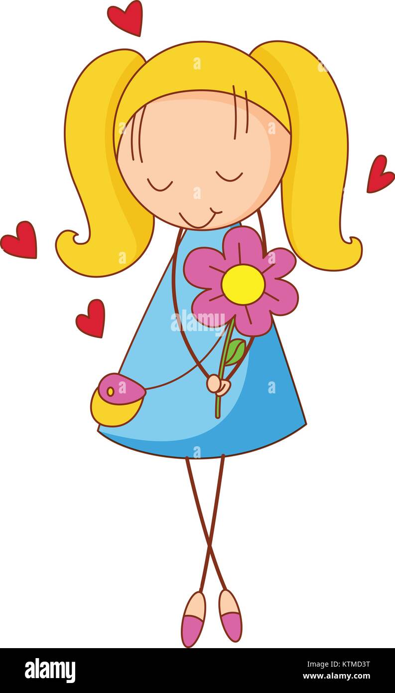 Illustration of a girl in love Stock Vector Image & Art - Alamy