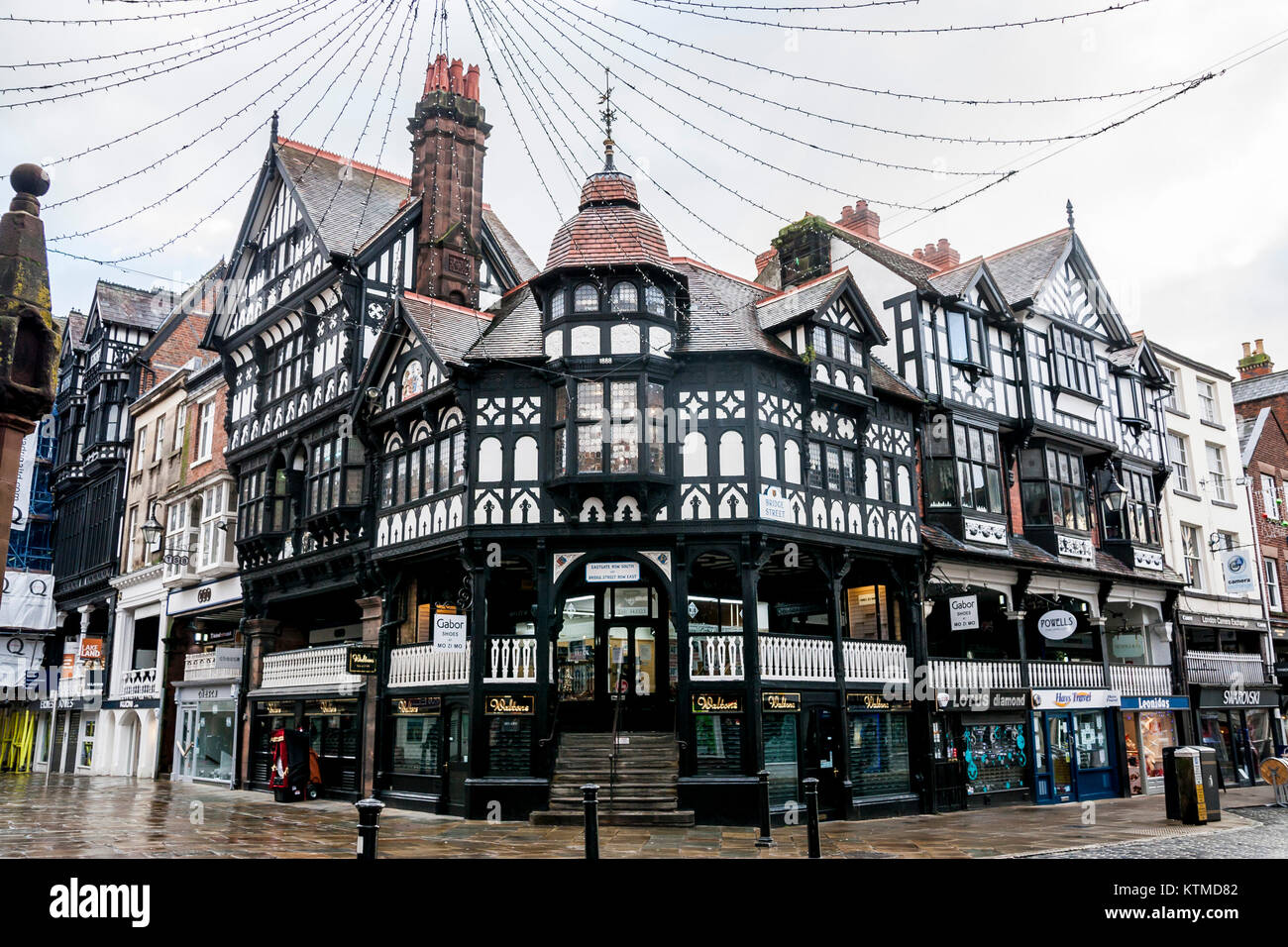 The Cross and The Rows Shopping Area on Bridge Street, Chester City