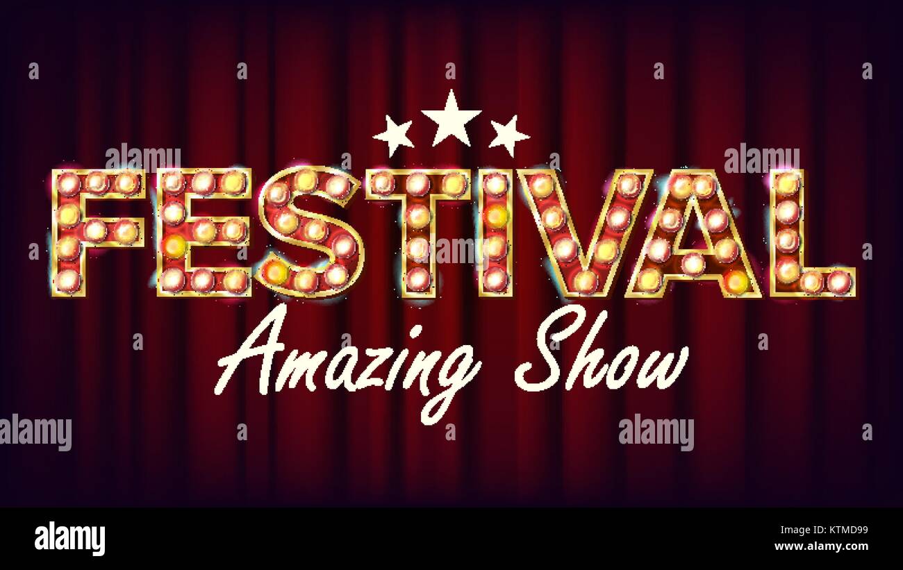 Festival Amazing Show Banner Sign Vector. For Brochure, Party Design ...