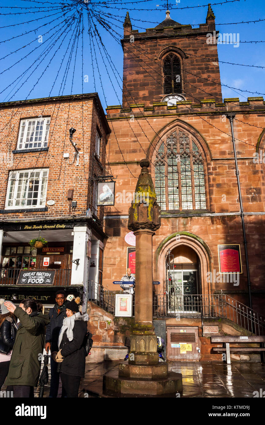 Chester Rows Shops The Cross and The Rows Shopping Area on Bridge Street, Chester City ...