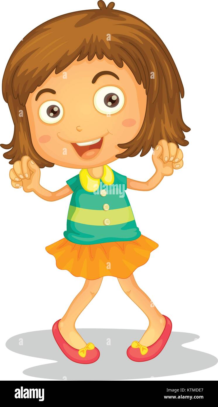 illustration of a girl on a white background Stock Vector Image & Art ...