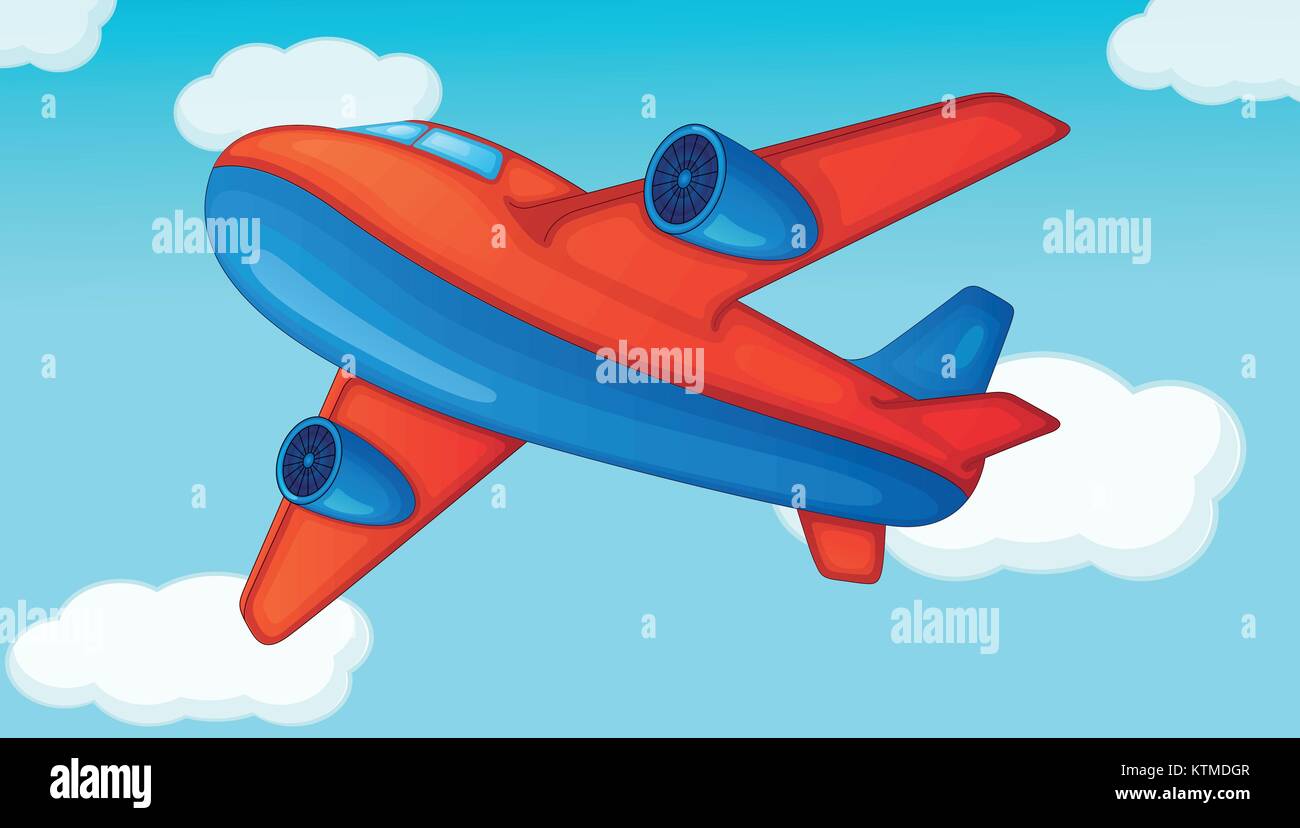plane on a blue sky background Stock Vector Image & Art - Alamy