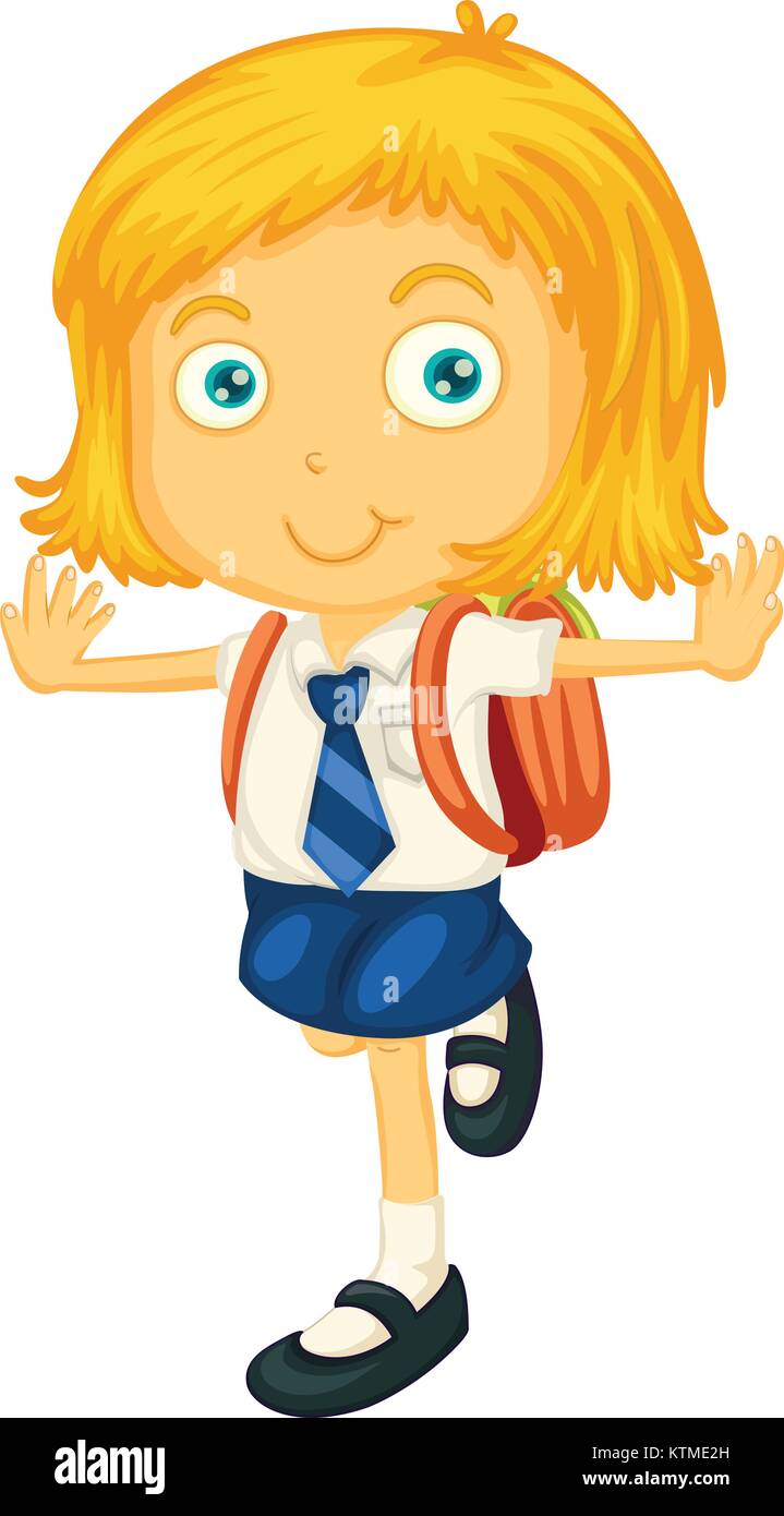 illustration of a girl on a white background Stock Vector Image & Art ...